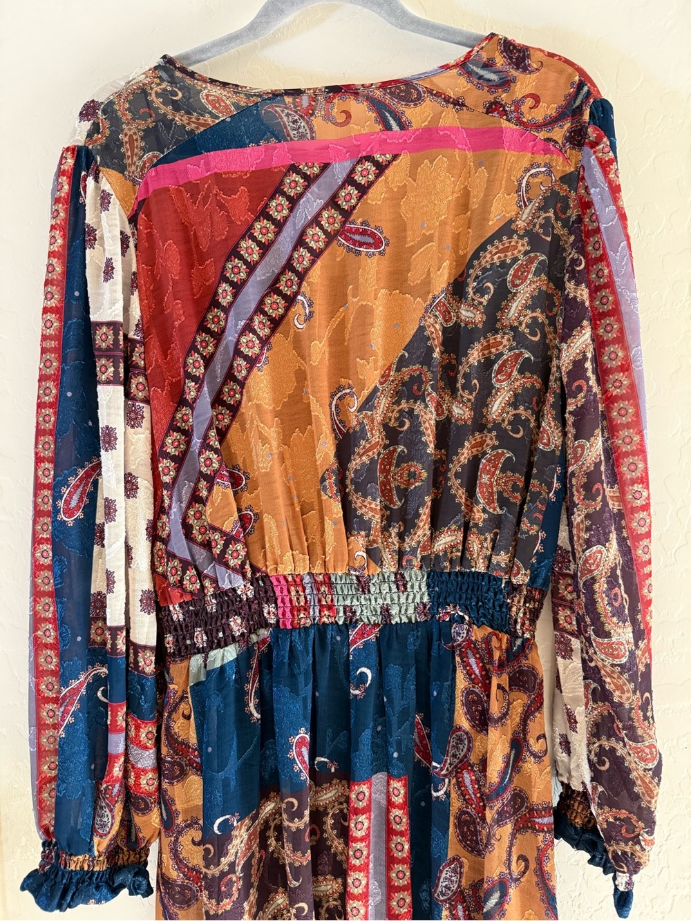 Reba, large, multicolored bohemian patchwork midi dress - Picture 10 of 16